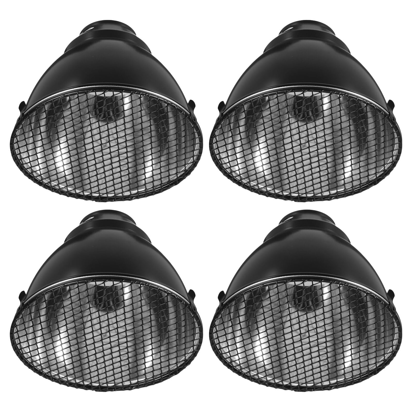 2 Juegos Cubierta de Luz de Calor para Reptiles y Serpientes de Aluminio Negro Fácil Instalación y Ahorro de Energía para Lámparas Calefactoras de Terrarios