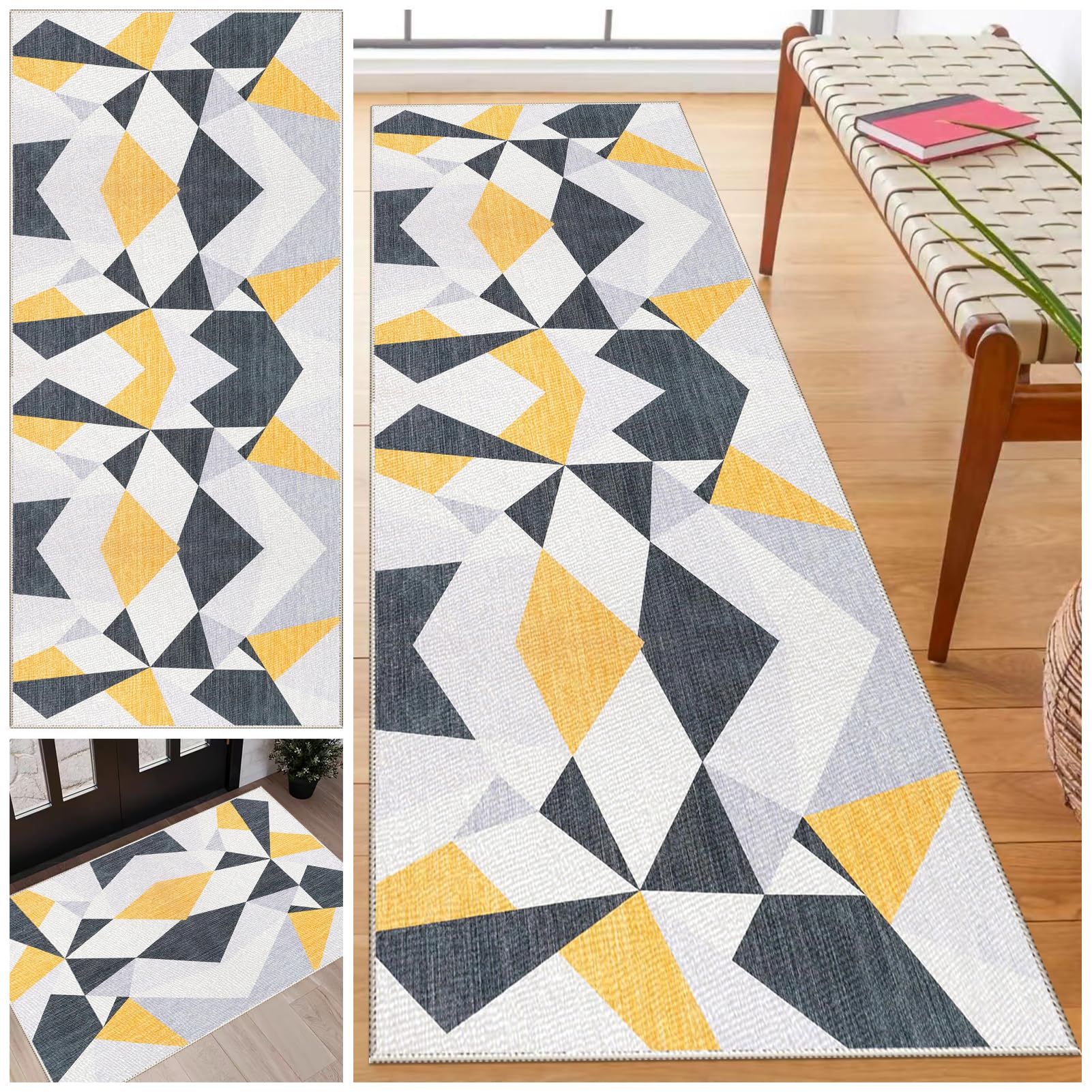 Laegnfho B536 Runner Rugs For Hallway Non Slip Carpet Runners Hallway Hall Runner Rug Long 110 X 220 Cm Washable Narrow Rugs Entryway Runner Carpet Runners For Entryway Kitchen Bathroom Laundry Room