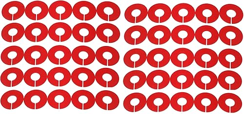 Miniatura 6 de Divisores de tamaño de estante en blanco redondos de plástico rojo - Paquete múltiple (200)