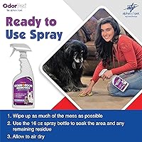 Vista 4 de OdorPet Eliminador de manchas y olores Limpiador enzimático para eliminar olores de mascotas y manchas para orina de perros y gatos, vómito