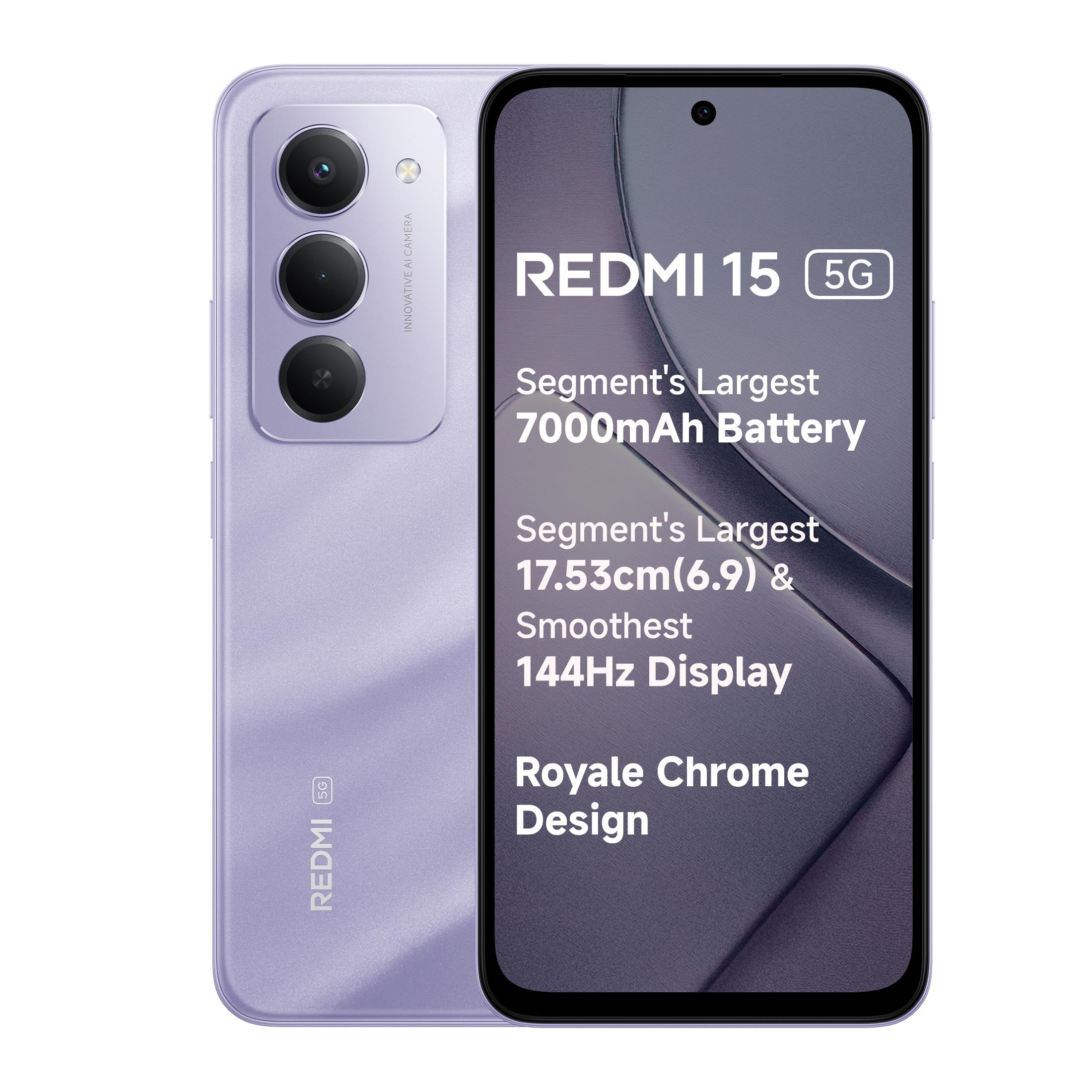 Redmi 15 5G Sandy Purple 6GB + 128GB | Segment's Largest 7000mAhA