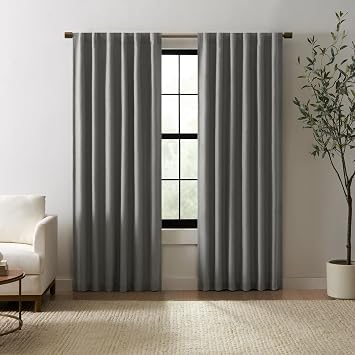 Eclipse Duke Linen Absolute Zero Blackout Curtain, 50x95, Charcoal