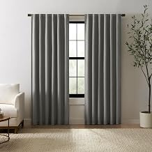 Eclipse Duke Linen Absolute Zero Blackout Curtain, 50x95, Charcoal