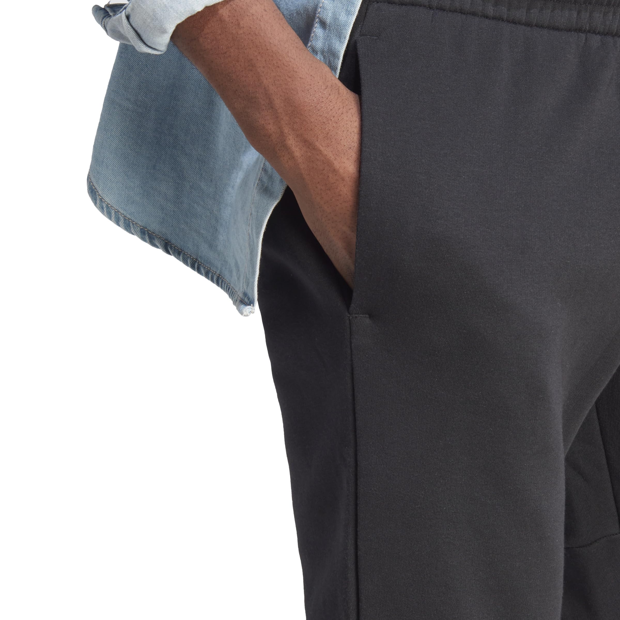 adidas Hombre Essentials Fleece Tapered Cuff Big Logo Pants, Black, S