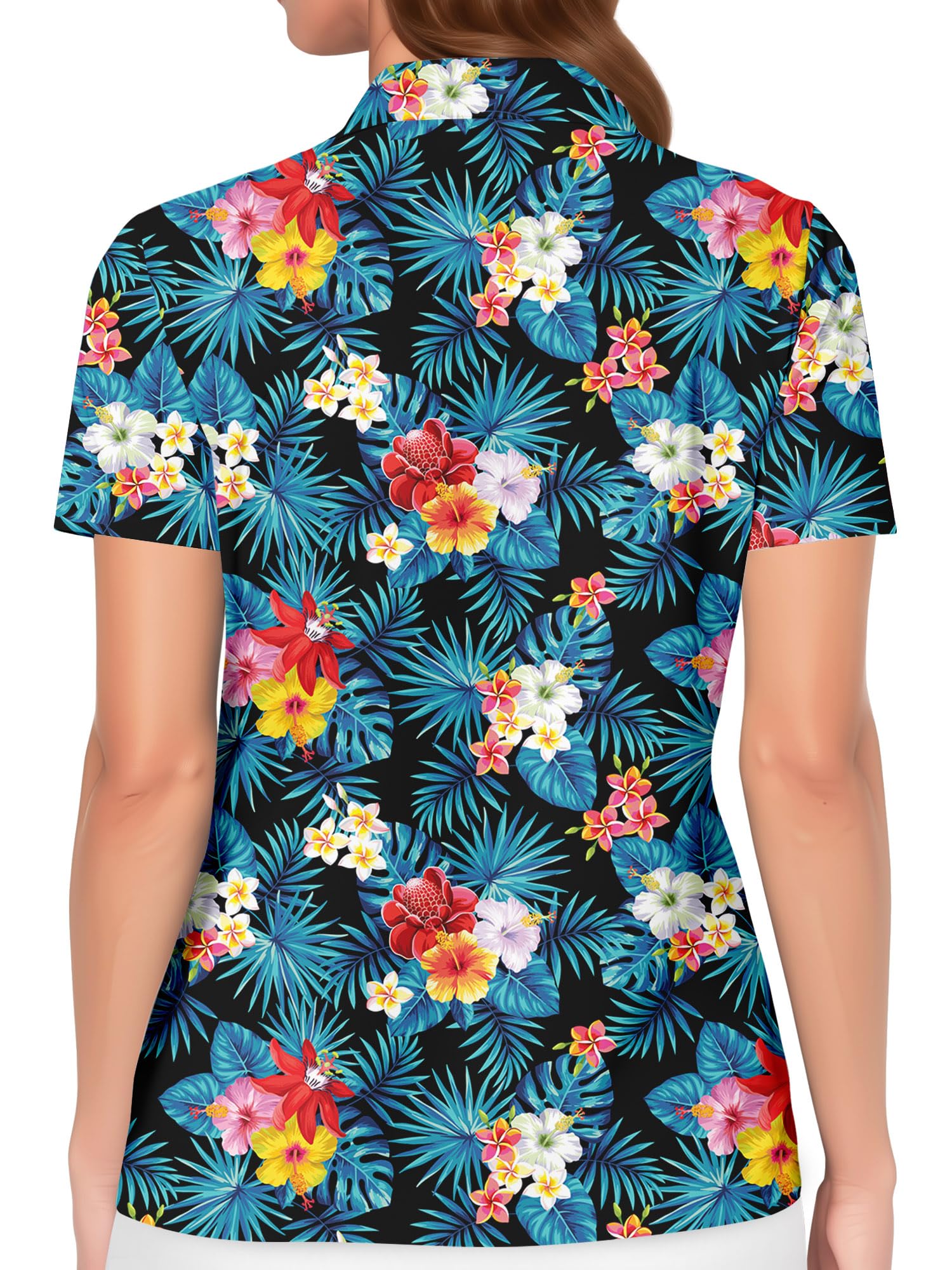 PAGYMO Polo de golf hawaïen amusant pour femme