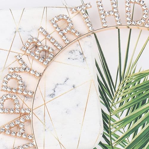 Miniatura 4 de CIEHER Birthday Tiaras Rhinestone Birthday Tiara Queen Crown Birthday Headband