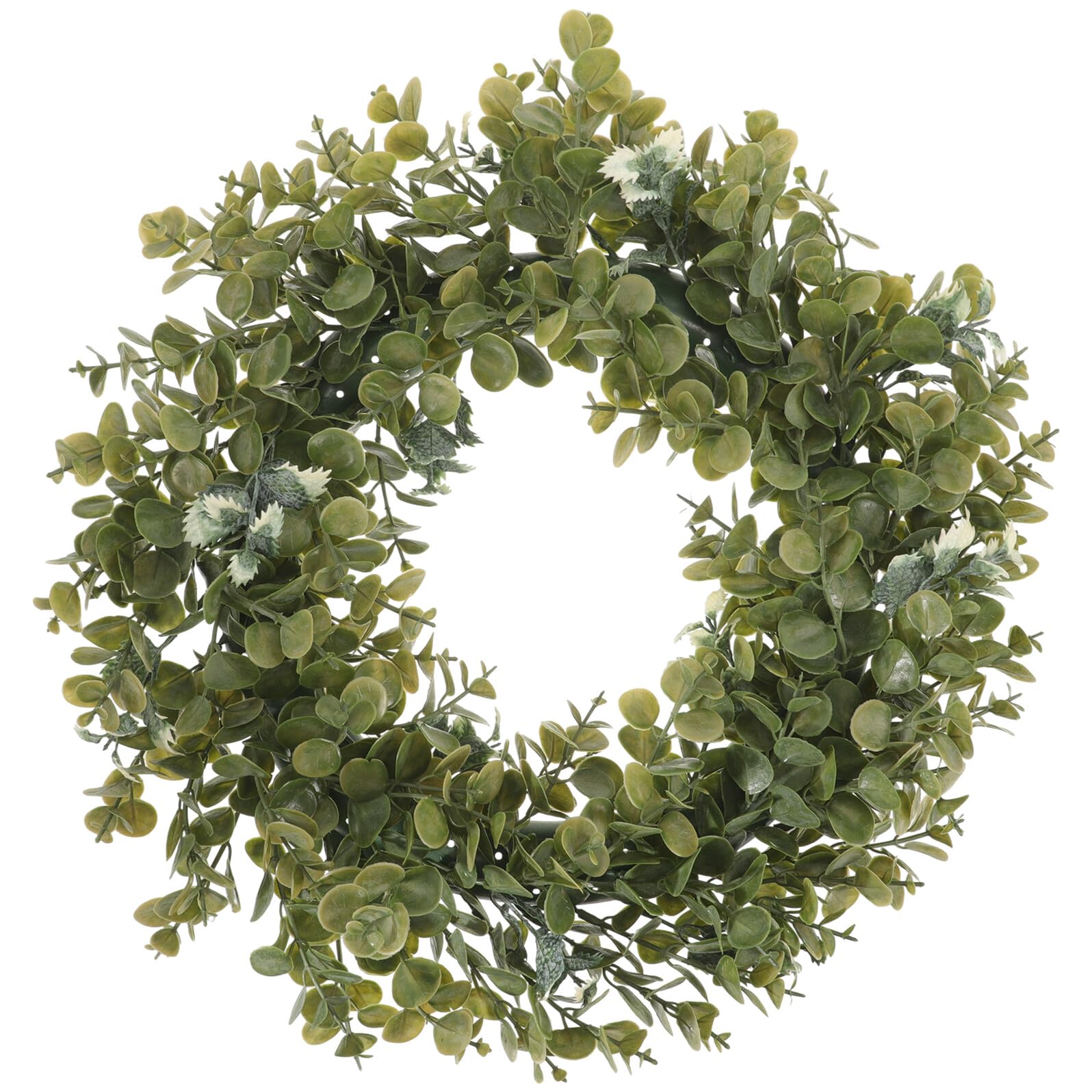 Corona di Eucalipto Artificiale Verde Ghirlanda Finta per Porta e Parete Decorazione Simulata Elegante per Matrimoni Casa e Negozi Aspetto Naturale e Duraturo