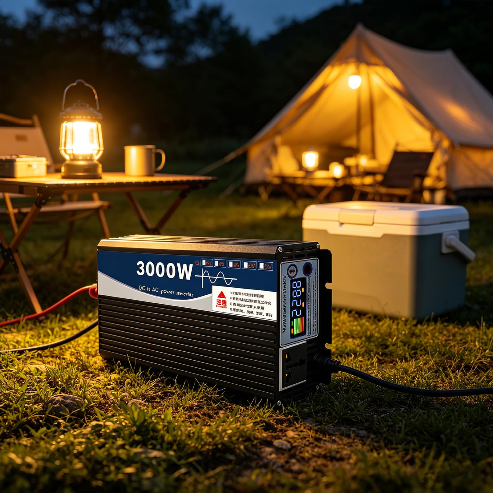 Inversor Cargador de Onda Sinusoidal Pura de 1500W, Potencia Máxima de Entrada CC de 3000W 12V 24V 48V 60V 72V, Salida CA de 110V 120V Inversor de Alta Eficiencia para el Hogar, Cara(Size:48V to 110V)