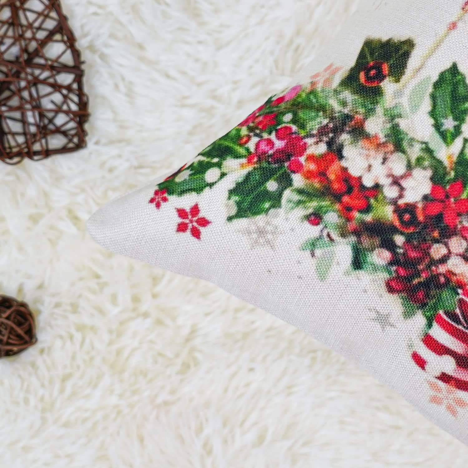 Decorazioni per interni 45x45cm Cotone Lino Babbo Natale Cuscino Federa