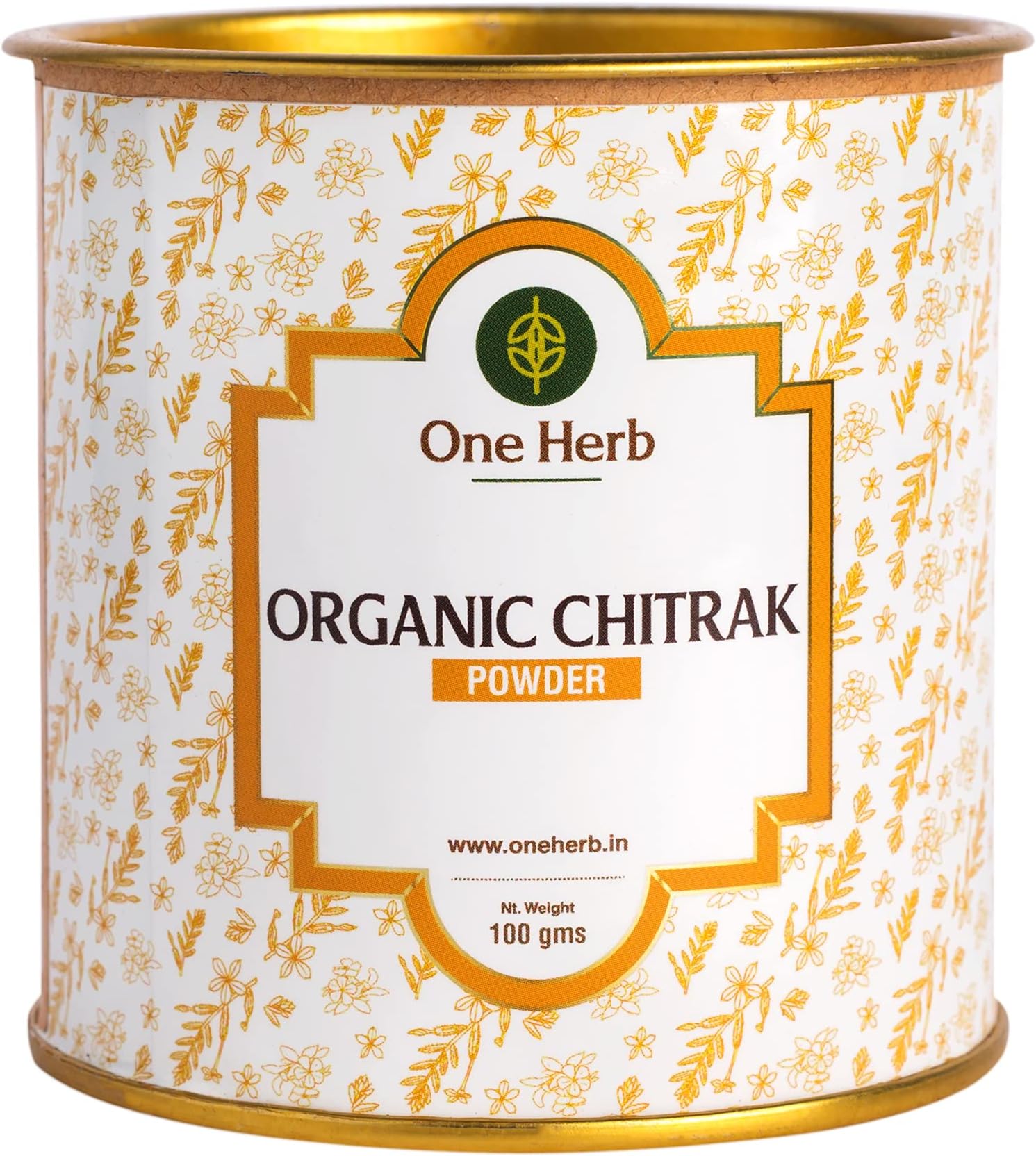 One Herb - Organic Chitrak Powder 100g for Metabolism, Helps Lower Glucose Levels, Relieves Indigestion & Constipation, Weight Loss, Herbal Powder