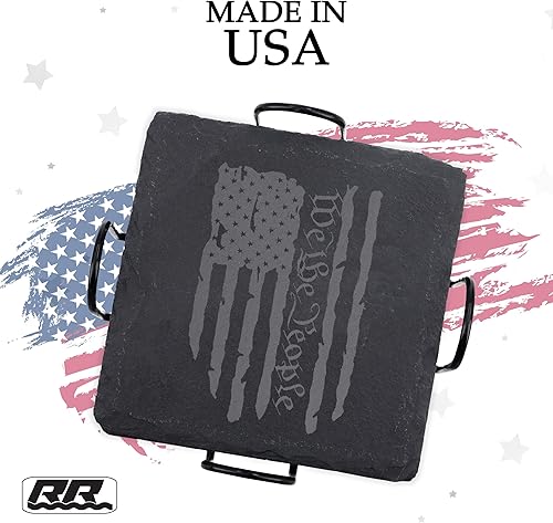 Miniatura 6 de Rogue River Tactical Juego de 4 posavasos de pizarra, juego de regalo patriótico con bandera de Estados Unidos, diseño de bandera estadounidense We