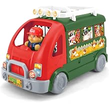 Kiddieland Farm Activity Camper - Vehicle Opens to Reveal A Playground, Sound Effects, Animal & Farmer Figurines, Toy Accessories, Kid-Toddler 12mo+
