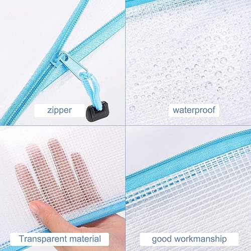 Miniatura 9 de Paquete de 20 bolsas de malla multicolor con cremallera, bolsas para lápices con cremallera, bolsas de viaje multiusos para cosméticos, suministros