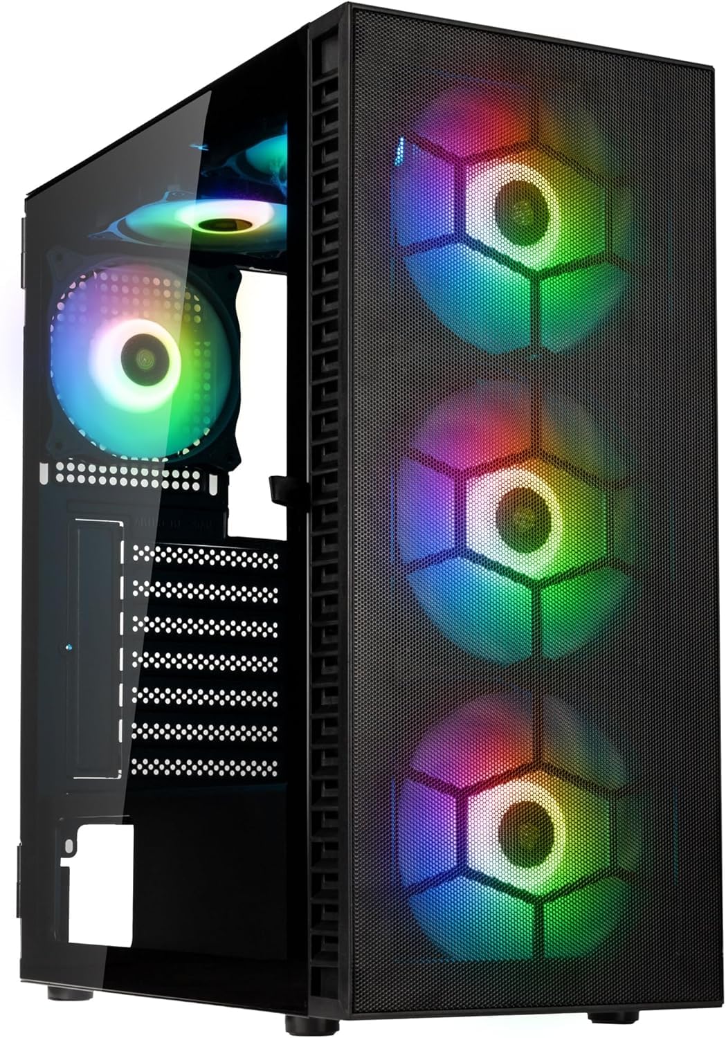 EMCA4 Computer Gaming PC Assemblato Ryzen 5 5600 - RTX 5060 8GB - M.2 1TB nvme - Ram 32GB DDR4 3200Mhz - 6 ventole ARGB - Windows 11