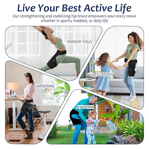 Miniatura 7 de Soporte de cadera negro para aliviar el dolor de ciática, soporte de cadera para mujeres y hombres, puede regular los muslos, la ingle, los