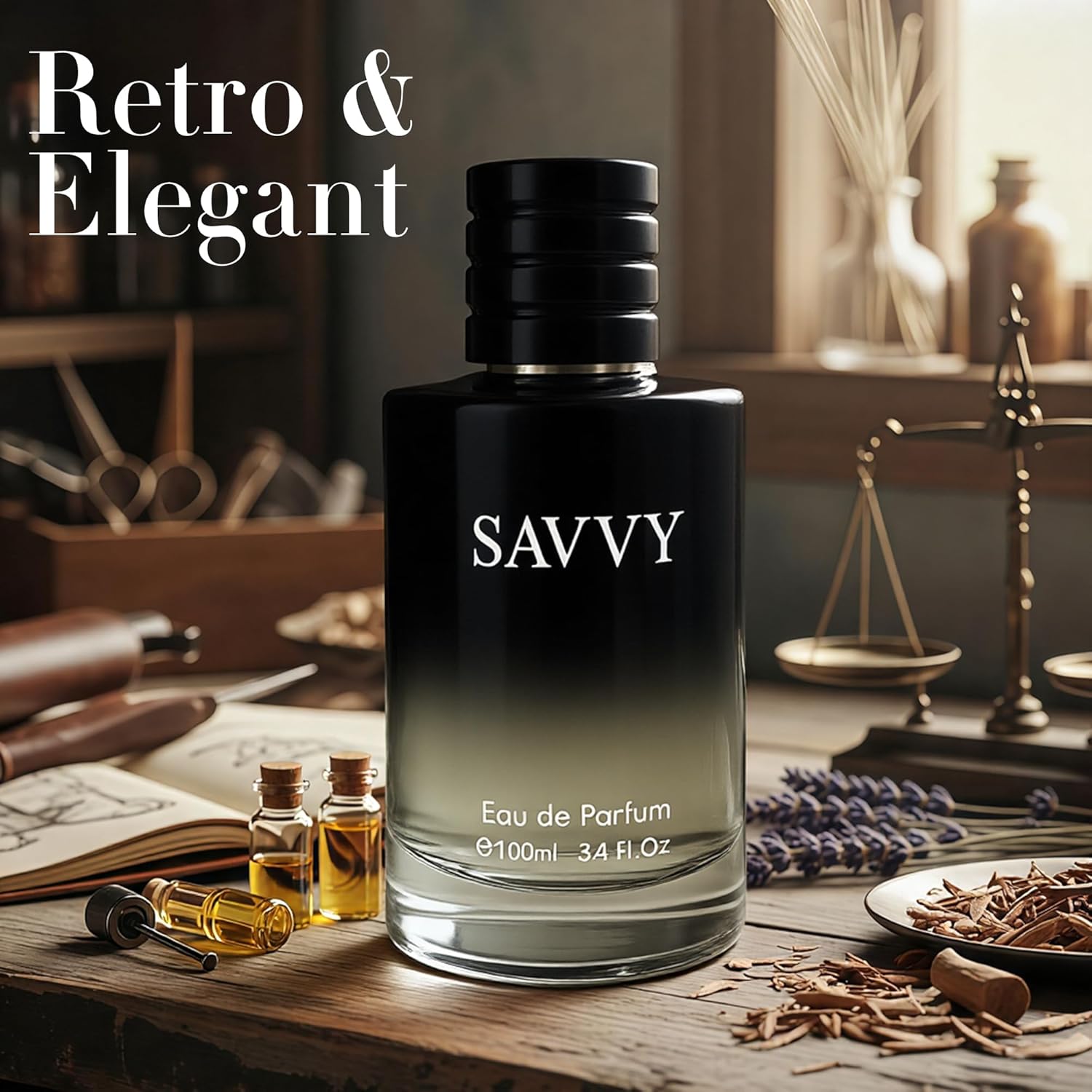 Savvy Long-Lasting Cologne for Men | Bergamot,Lavender,Nutmeg & Papua Vanilla Scent | Eau de Toilette 100ml Spray | Day to Night Fragrance - Image 2