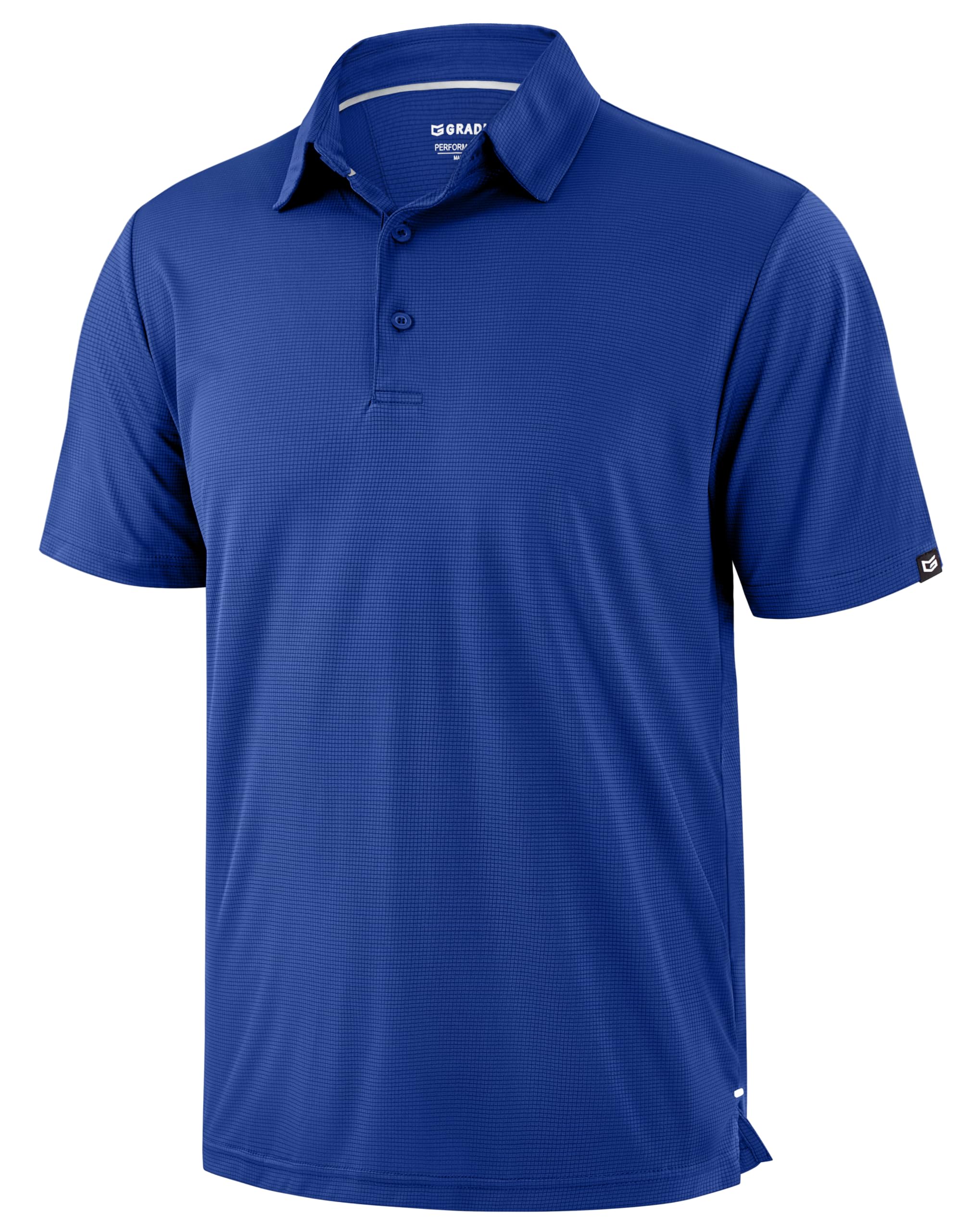 Mens Golf Shirt Grid Lightweight Short Sleeve Dry Fit Moisture Wicking Performance Athletic Collared Polo Shirts for Men — view 23