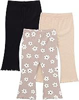 Gerber Baby Girls Toddler 3-Pack Premium Flare Leggings - Soft Stretchy Cotton Blend, Fun Prints & Solids