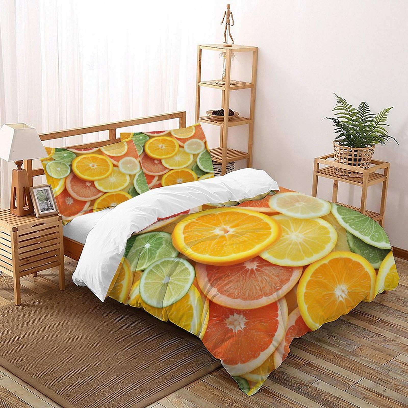 Parure de lit champêtre orange 260x220 pour une chambre parentale lumineuse