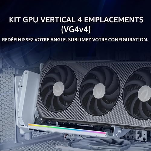Lian Li ATX PC Case 4 Slots Vertical GPU Kit (VG4v4) - Premium Gen 5 Riser Cable PCI-E 5.0 x16-200mm, PCIe 3.0/4.0 Compatible, Adjustable Position - Fits Most PC Cases (VG4v4 Black) - 8
