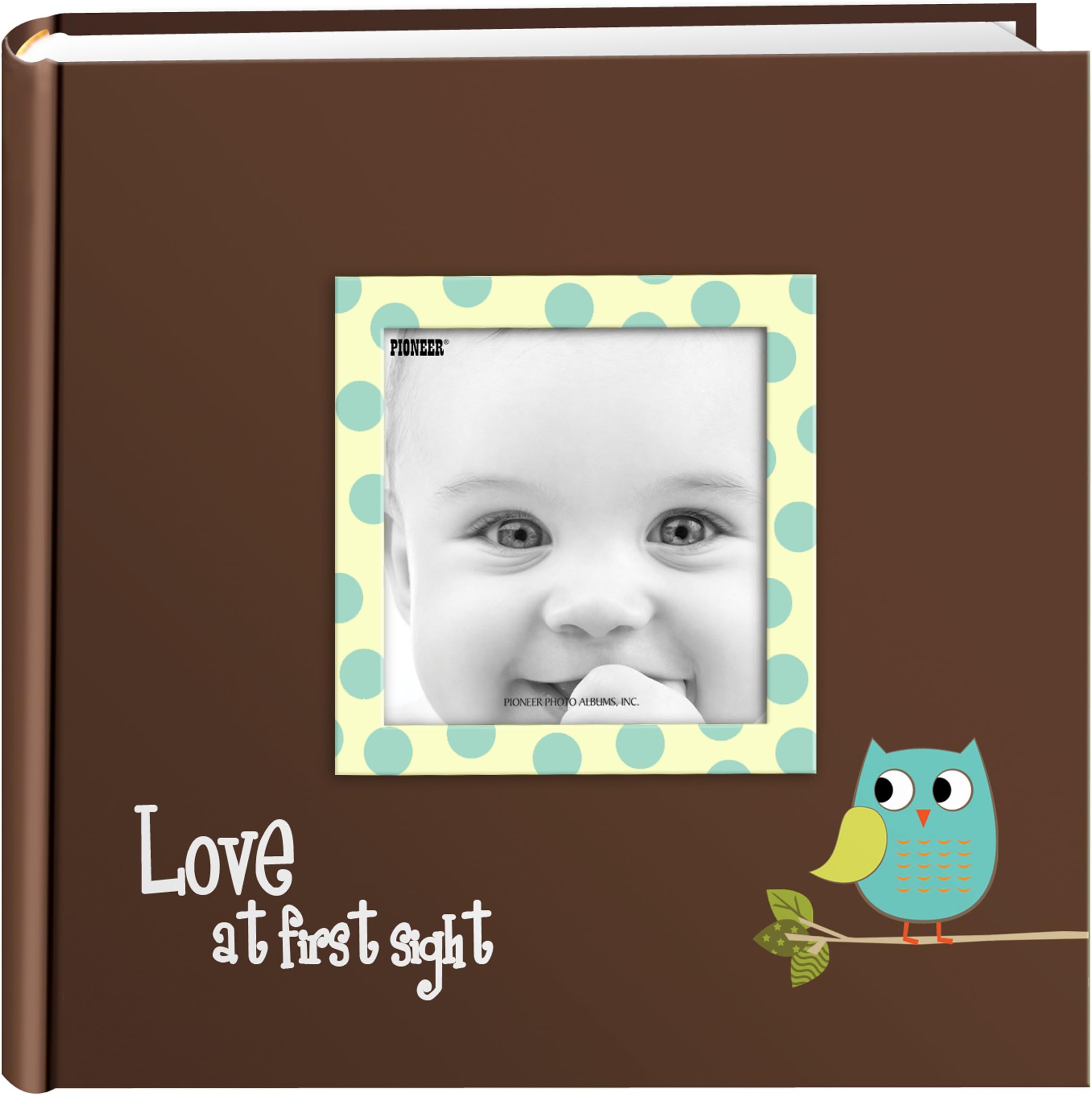 Pioneer Photo Albums EV-246FB/O 200-Pocket Baby Owl Printed Designer Frame Cover Photo Album, Blue