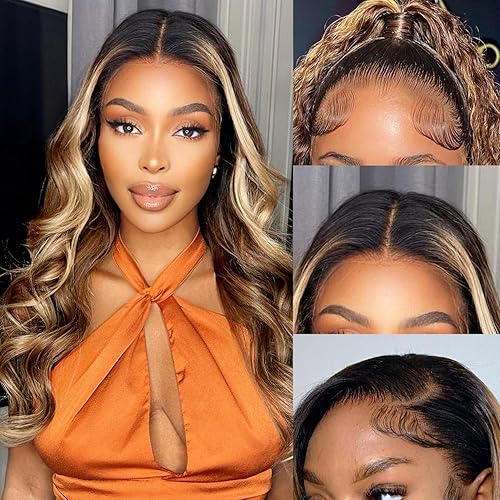 Aaliweya Pelucas de cabello humano ondulado con encaje frontal 360, color degradado 360, pelucas de encaje frontal transparente HD para mujer, con Aaliweya Pelucas de cabello humano ondulado con encaje frontal 360, color degradado 360, pelucas de encaje frontal transparente HD para mujer, con