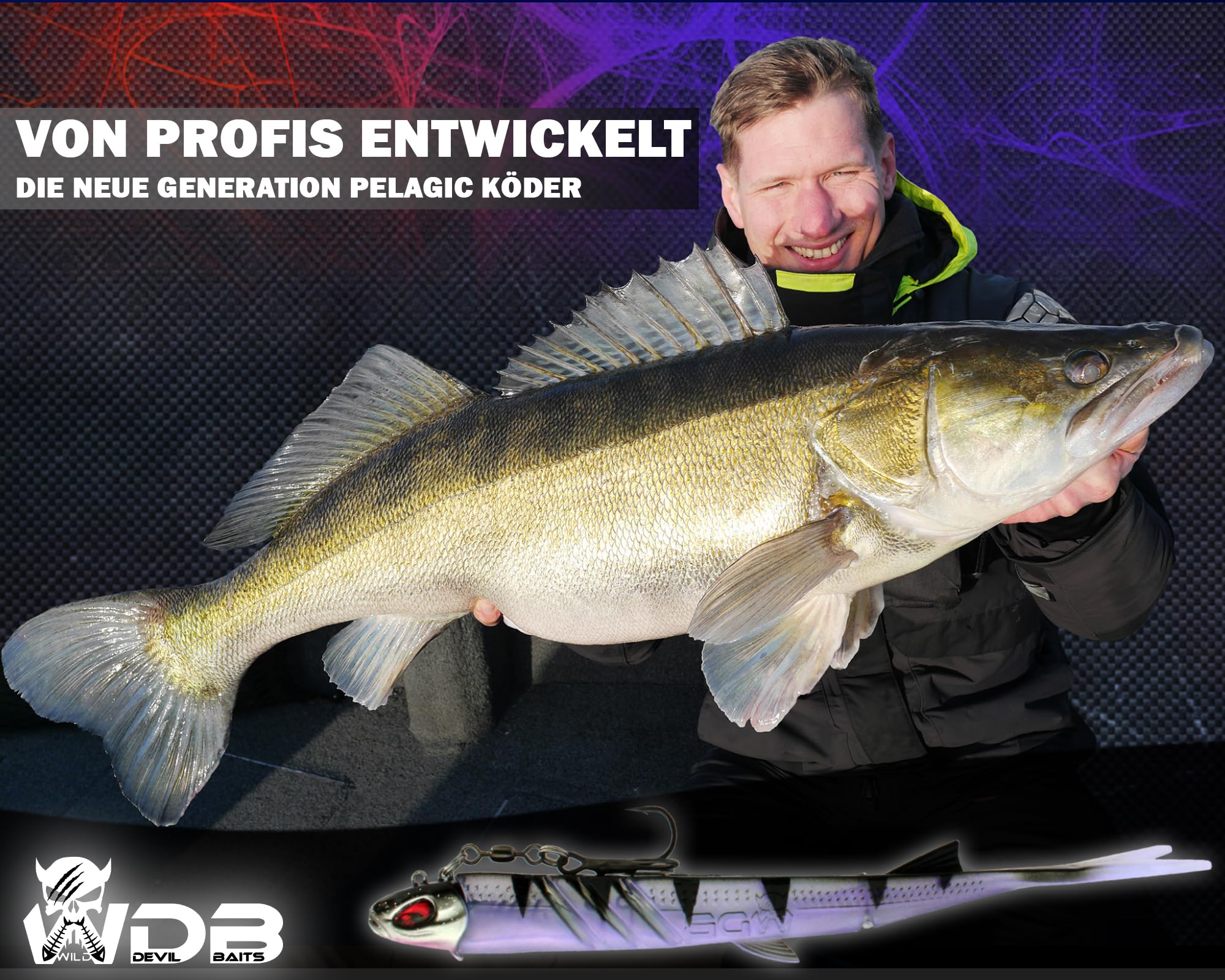 Wild Devil Baits Pela King Pelagic Kder Pelagisch Angeln Shad Kunstkder  Vertikal Kder V Tail Gummifisch (Baby Zander) : Amazon.de: Sport & Freizeit