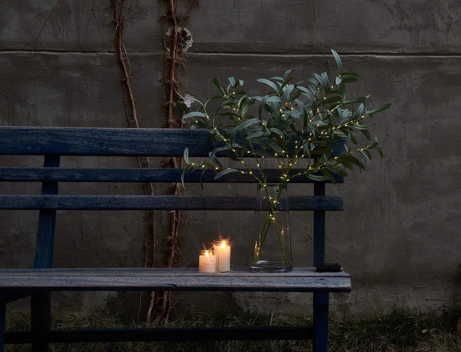 LITBLOOM Lighted Olive Branches 24IN 72 LED with Timer Battery Operated Lit Artificial Greenery for Wedding Party Spring Home Decoration Indoor Outdoor