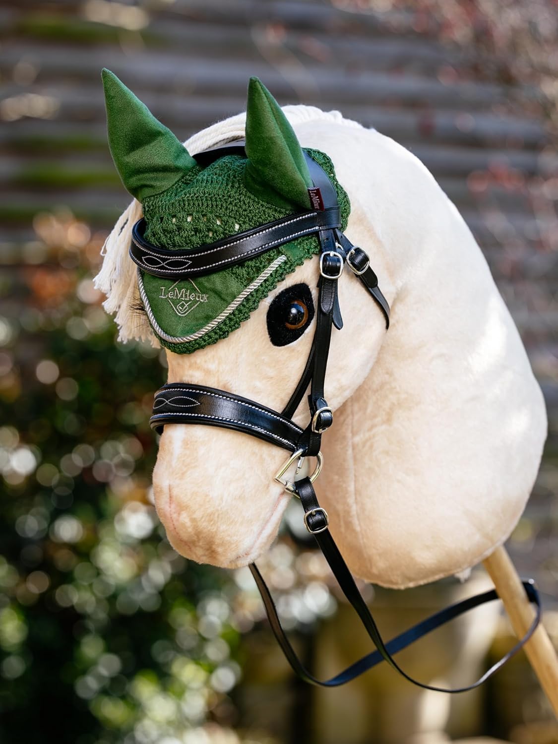 LeMieux Hobby Horse Ear Bonnet - Hunter Green - Suitable for Ages 3+