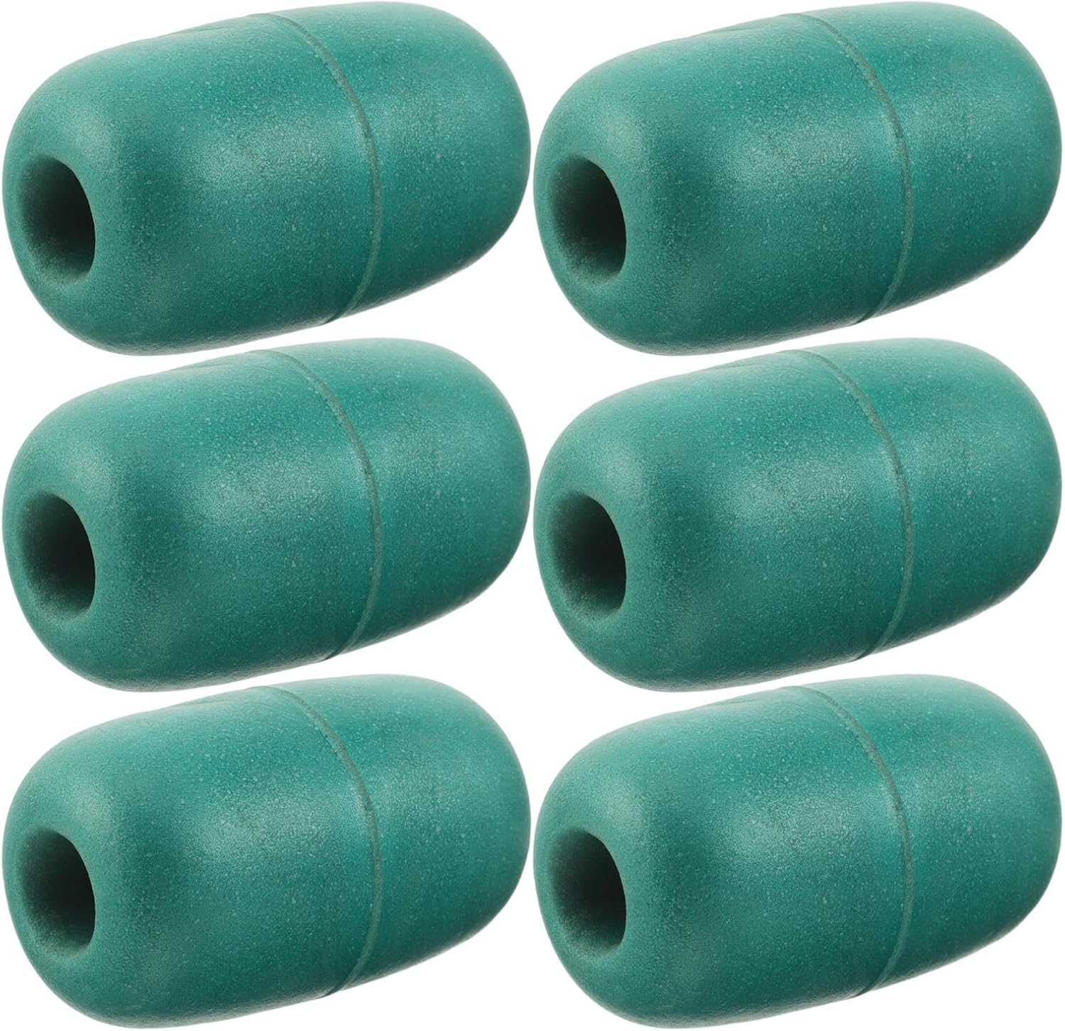 Toddmomy 6pcs Green PVC Rope Floats for Marine and Swimming Pool Use, Abrasion Resistant Oval and Streamlined Crab Fishing Marker Buoys with Hydrodynamic Stability for Crabbing and Dock
