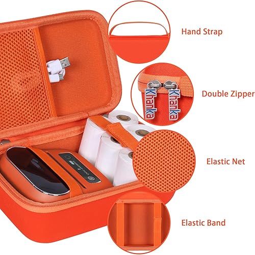 Vista 27 de khanka Hard Case with m221/M220/M110/m110s Label Maker - Portable Bluetooth Label Maker Carrying Storage Bag for Printer Labels, USB Cable and White