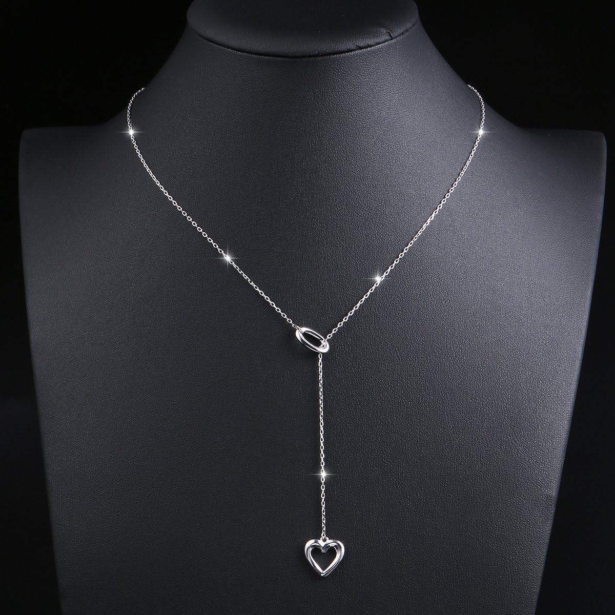Long Necklace 925 Sterling Silver Adjustable Y Shaped Lariat Chain Necklace for Women Girls - Image 3