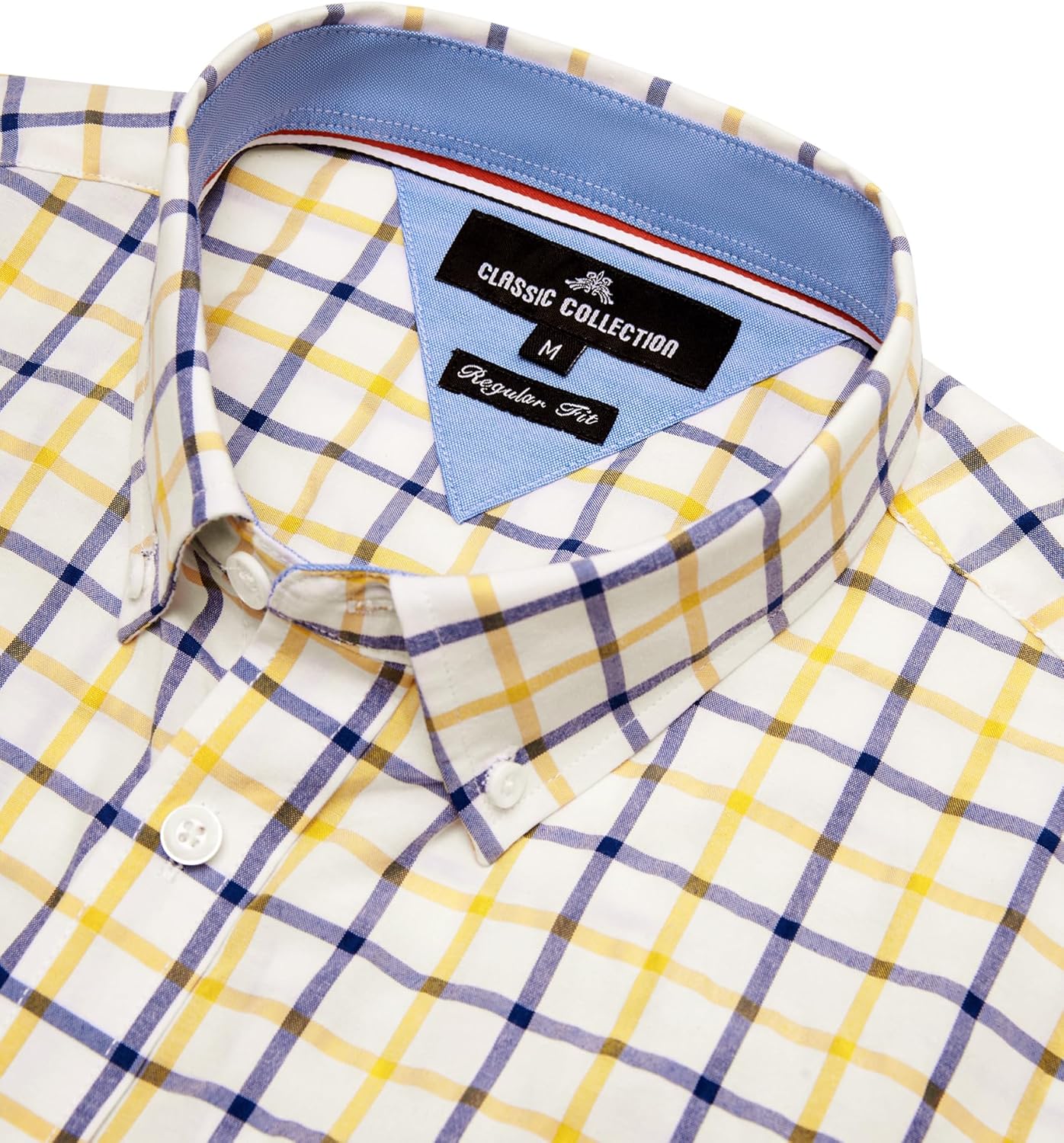 Alimens & Gentle Mens Plaid Short Sleeve Button Down Shirts Cotton Regular Fit Casual Gingham Shirts - Image 3