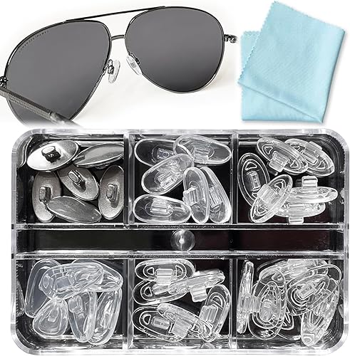 Juego de 18 pares de almohadillas de nariz para lentes de sol, 6 opciones disponibles para reemplazar y tener almohadillas de nariz de repuesto para