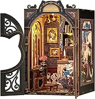 Vista 10 de Kit de Rincón de Libros Cutefun - Kit de Construcción de Casa de Muñecas en Miniatura para Estantería, Kits de Rincón de Libros para Adultos