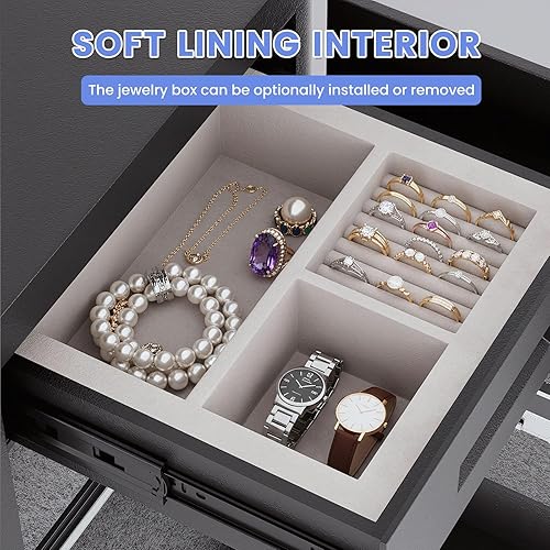 Miniatura 4 de kavey Caja fuerte, caja fuerte grande de 6.0 Cub con cajón y teclado táctil retroiluminado, gabinete de dinero con estante ajustable y caja de