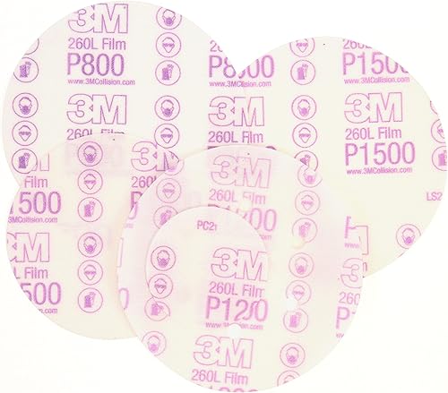 Miniatura 3 de 3M 17Hookit - Disco de película para acabado, antipolvo, 6 pulgadas, P8., P800, 3