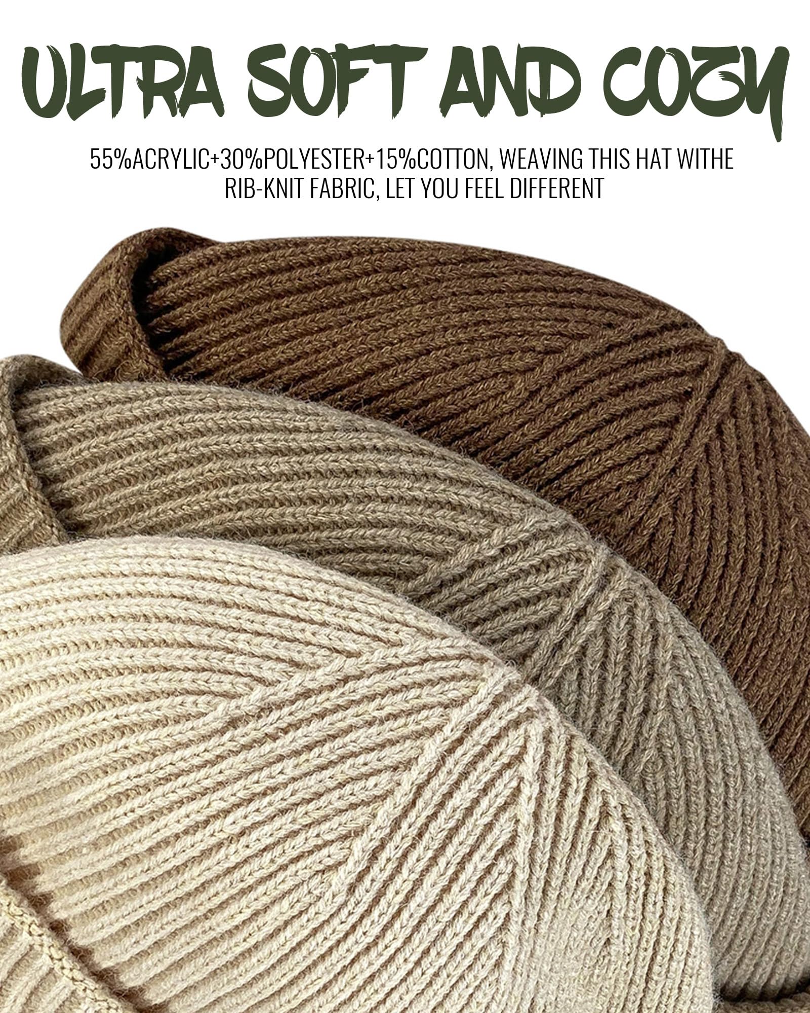 Croogo Berretto invernale lavorato a maglia senza tesa con polsino arrotolato cappello portuale marinaio pescatore Leon cappello padrone di casa cappello