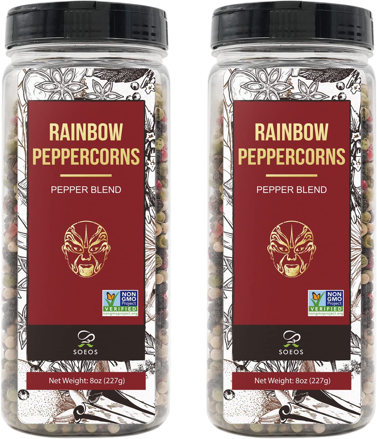 Buy Soeos Rainbow Peppercorns, 16oz (Pack of 2), NonGMO, Kosher