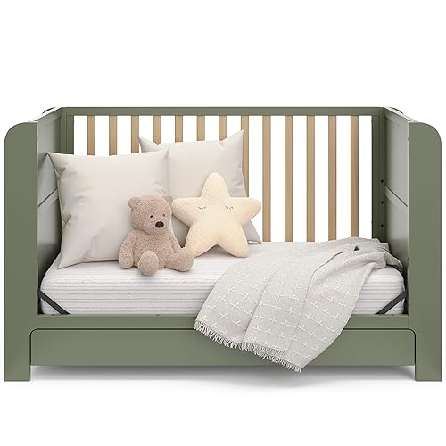 Miniatura 11 de Graco Read-with-Me Cuna convertible 4 en 1 con cajón (Oliva con madera flotante) - Certificado GREENGUARD Gold Se convierte en cama infantil, cama