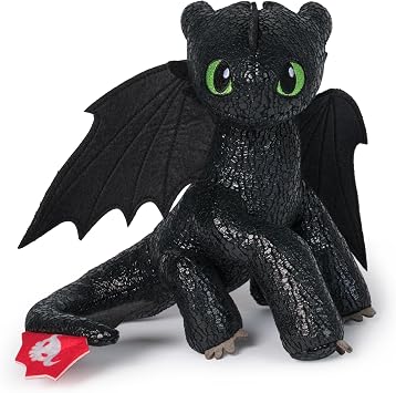 DreamWorks Dragons How to Train Your Dragon, Toothless Plush Toy, 8 Dragon Stuffed Animal, Kids Toys for Boys Ages 4 and Up