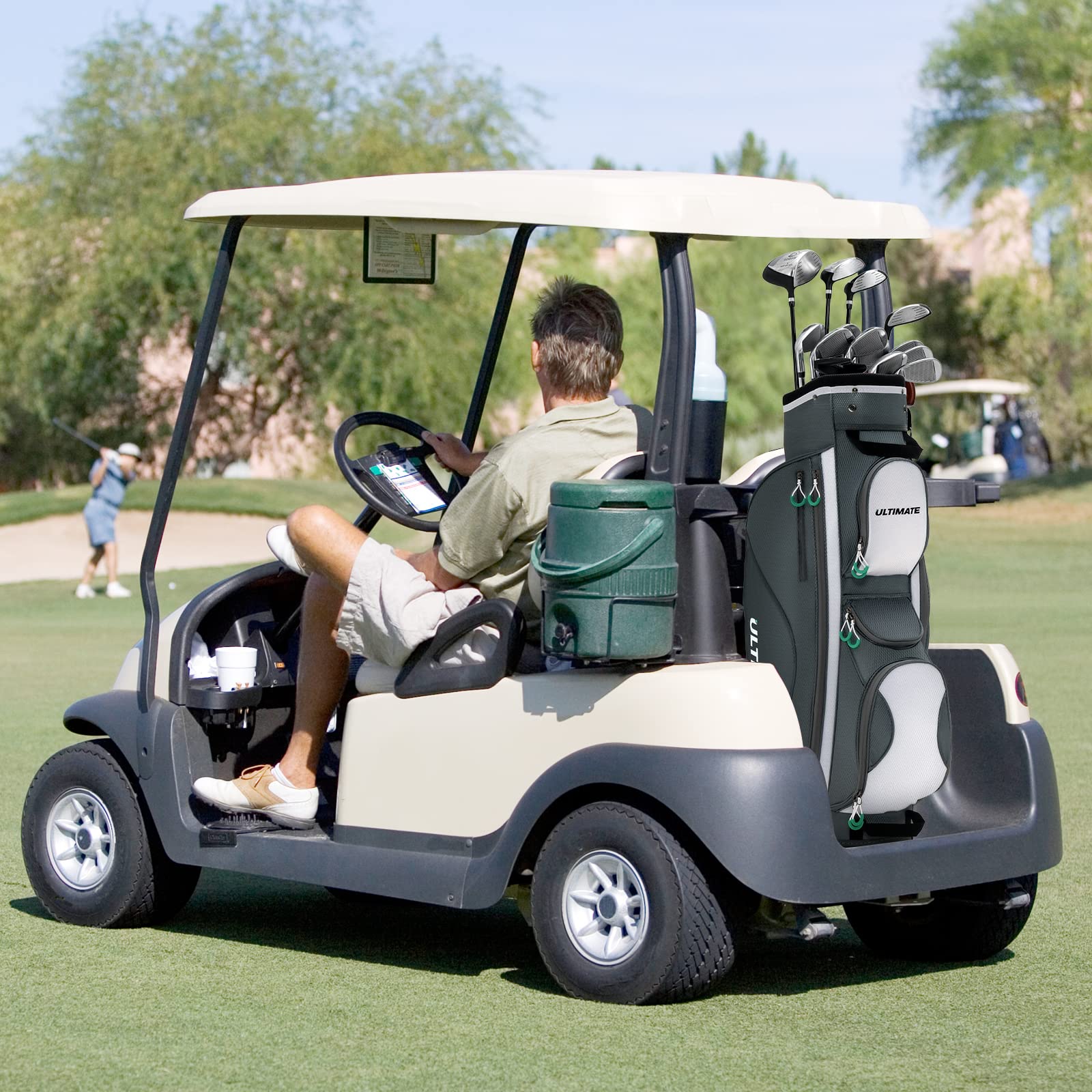 LIFEZEAL Borsa da carrello per mazze da golf con 14 divisori, borsa portatile per attrezzatura da golf con 7 tasche con cerniera, da portare a spalla o a mano