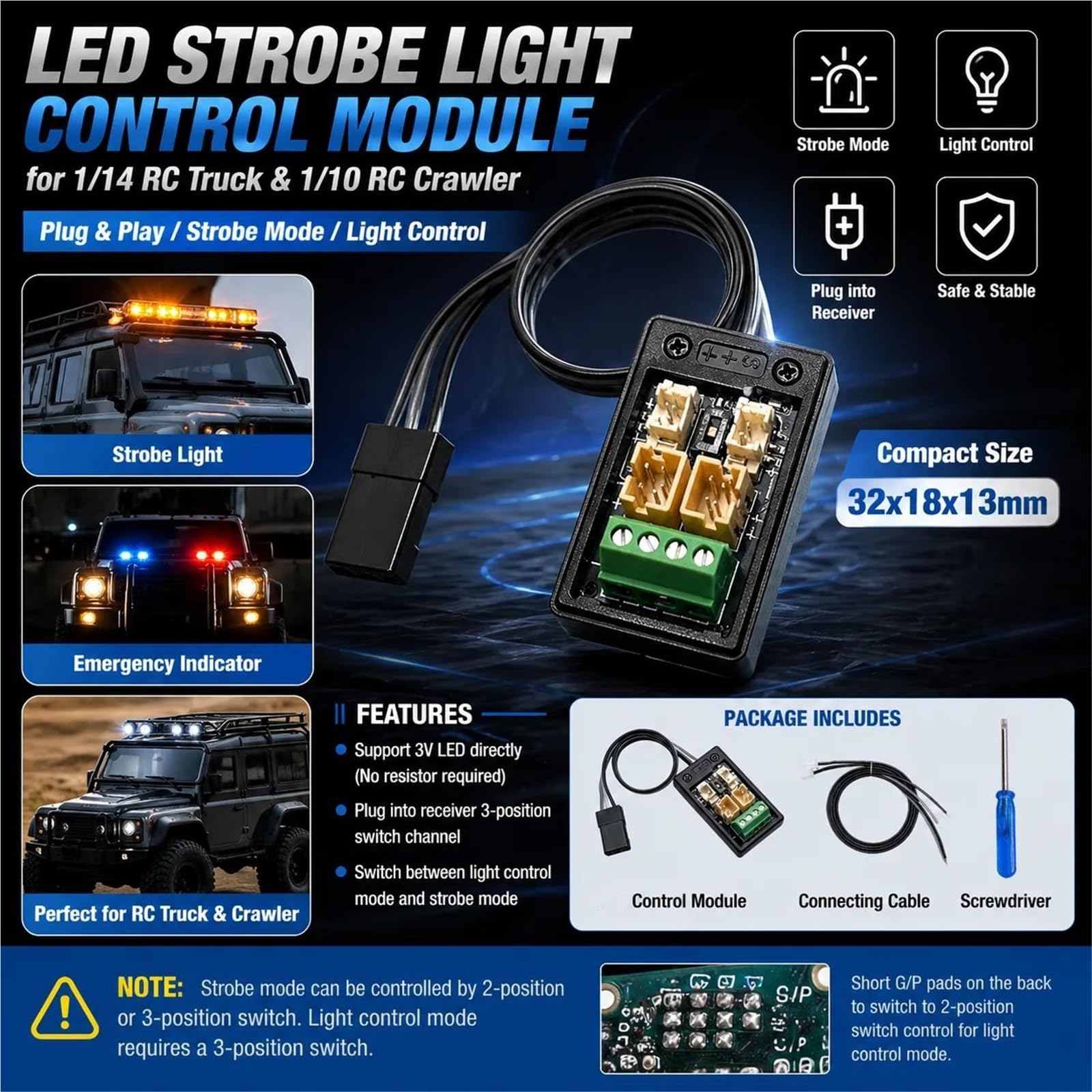Driver Modulo Scheda Espansione Illuminazione Per Tamiya Per MAN Accessorio Per Auto RC