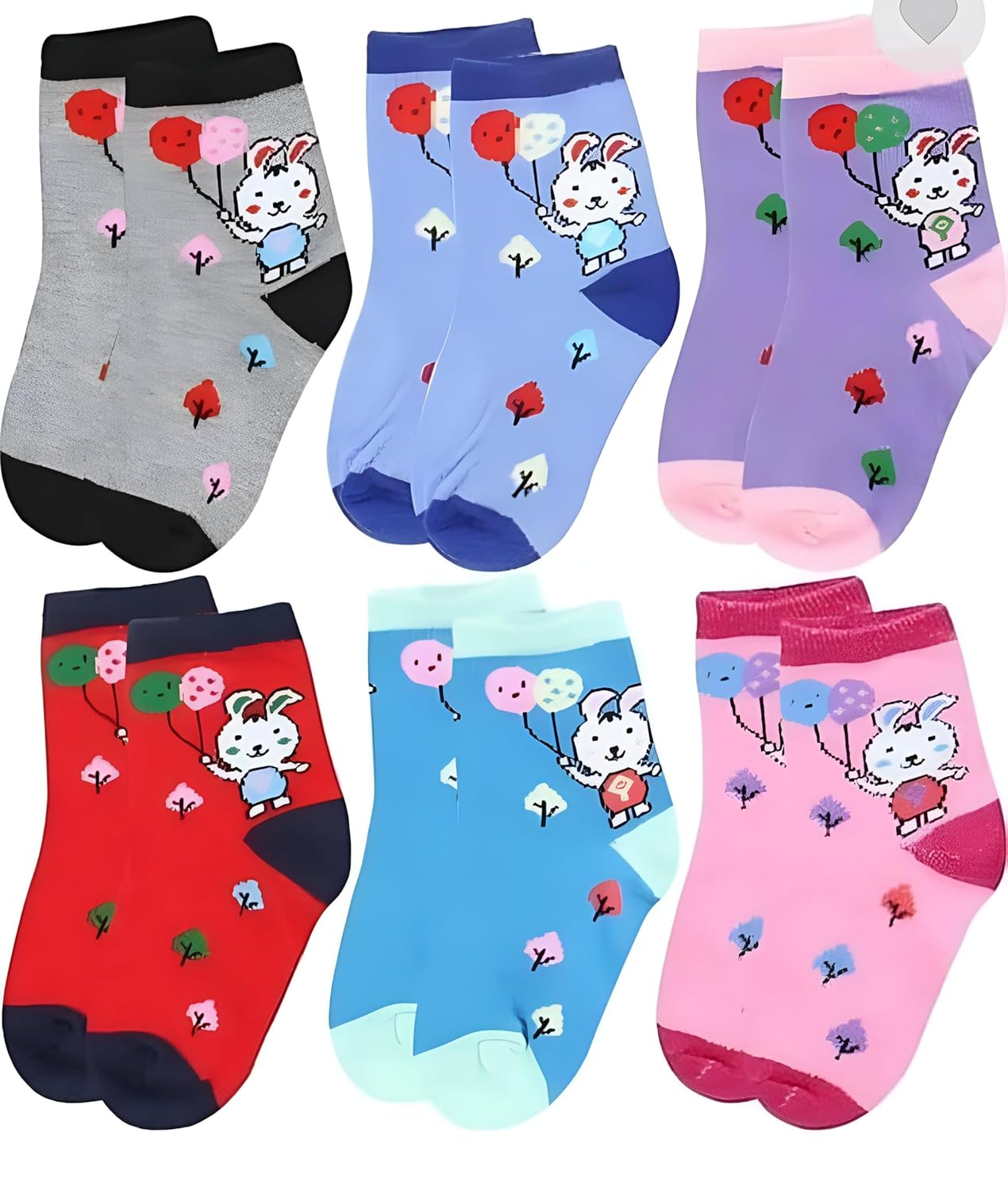 Pack of 6 Baby Socks Organic Cotton Soft, Breathable, Quick Dry, Ankle Length, Unisex, For 6 Month to 2 years, Multicolor, kids Footwear Accessories