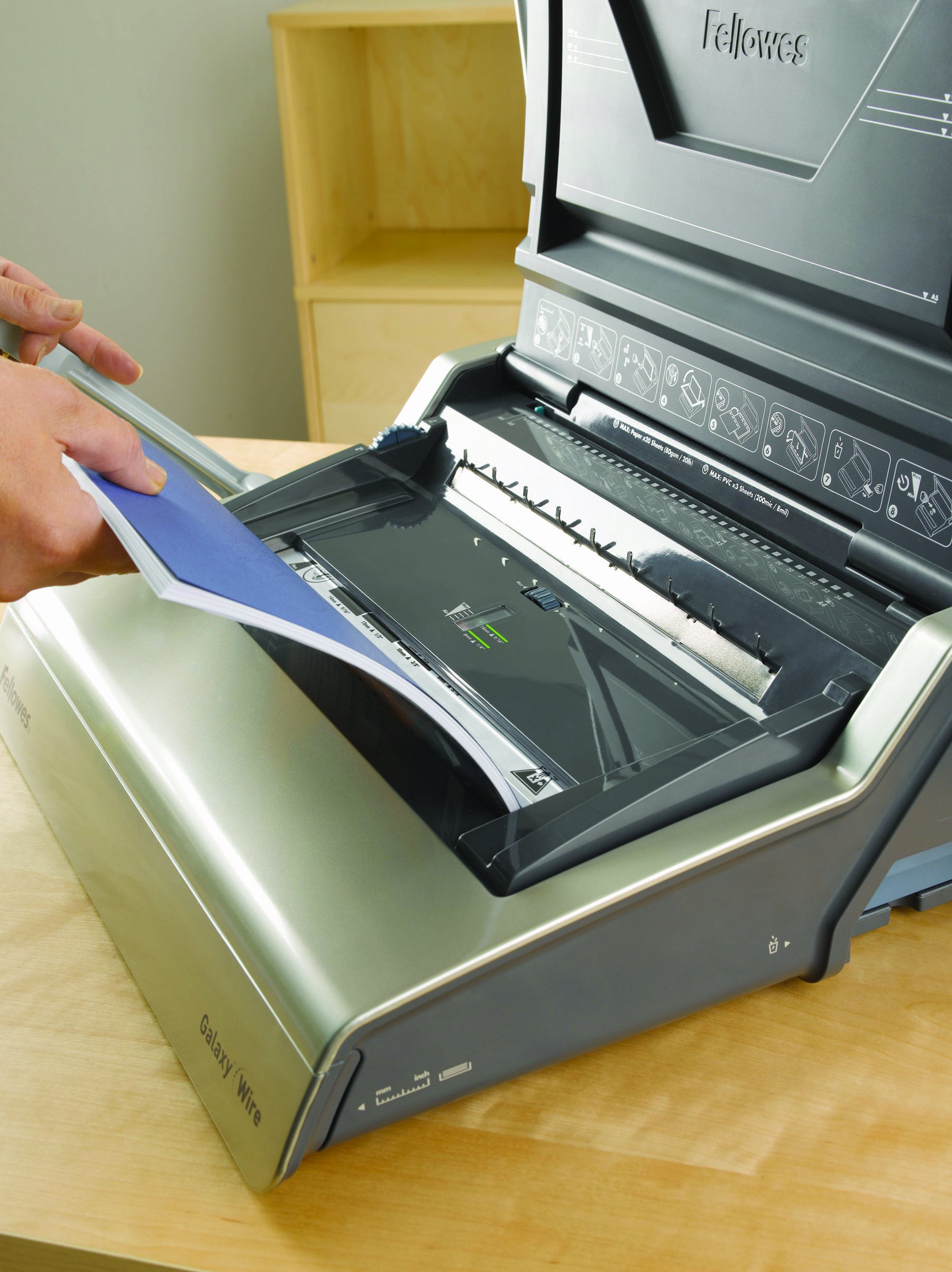 Fellowes Galaxy-E Wire Perforelieur électrique avec anneaux métal Gris clair Gris anthracite