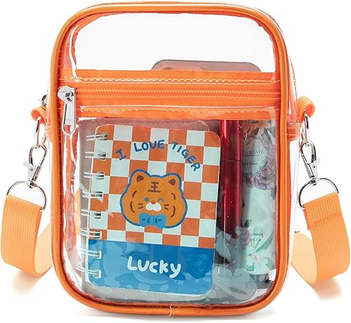 DNFUN Bolsa transparente aprobada para estadios, bolso cruzado impermeable con correa ajustable para conciertos y eventos