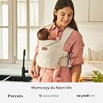 Momcozy WeeSnug Porte nouveau-né, enveloppe légère pour bébé avec support de dos croisé et lombaire, porte-bébé facile sans mains pour 7 à 25 lbs, Khaki