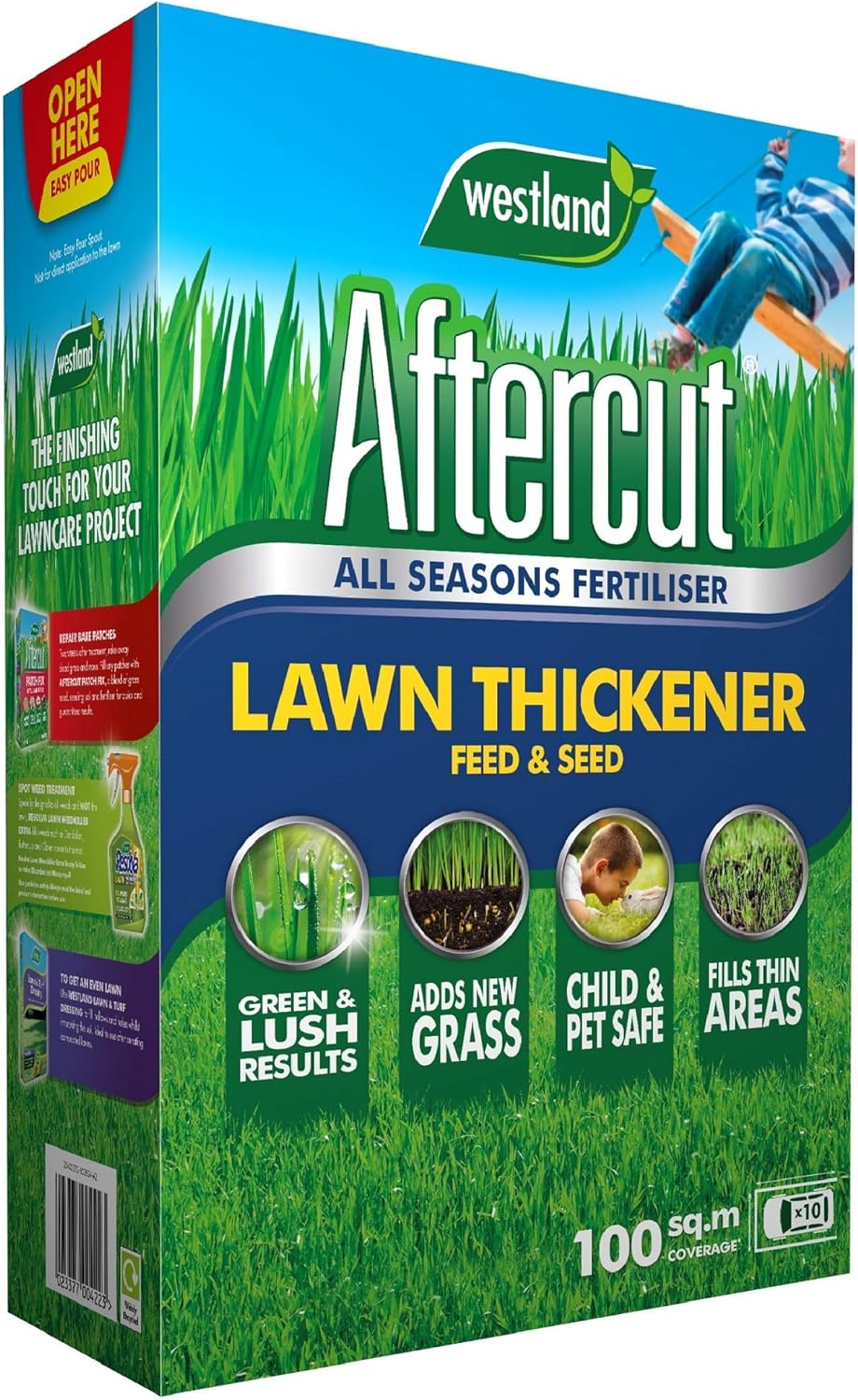 Aftercut 20400372 Lawn Thickener Feed and Seed, 100 m2, 3.5 kg, Brown