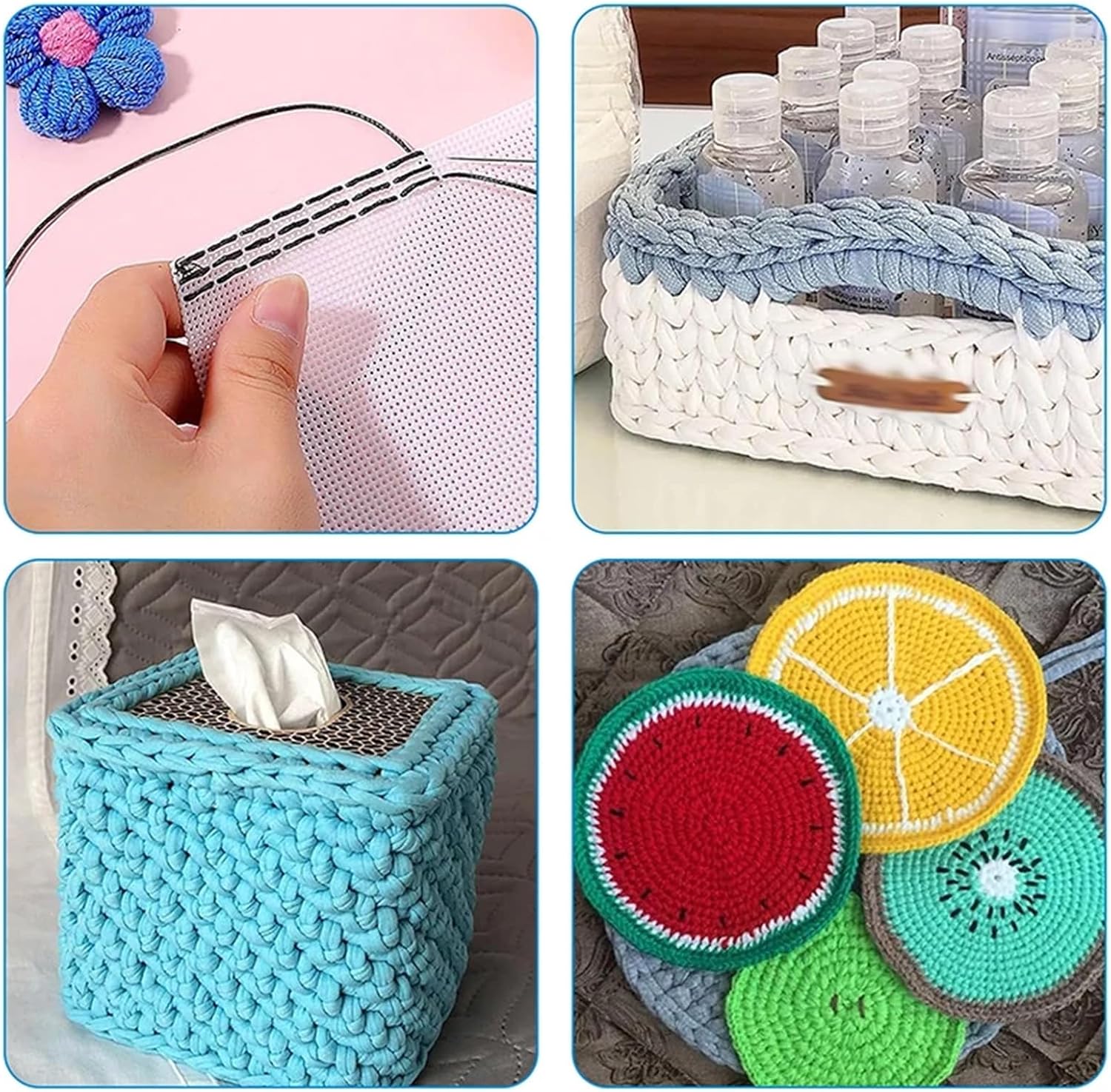 Plastic Hinge Dowel Inserts 10Pcs Plastic Sheets 14Count Mesh Fabric Cross Stitch Canvas Eye for Embroidery DIY Handicraft Knit