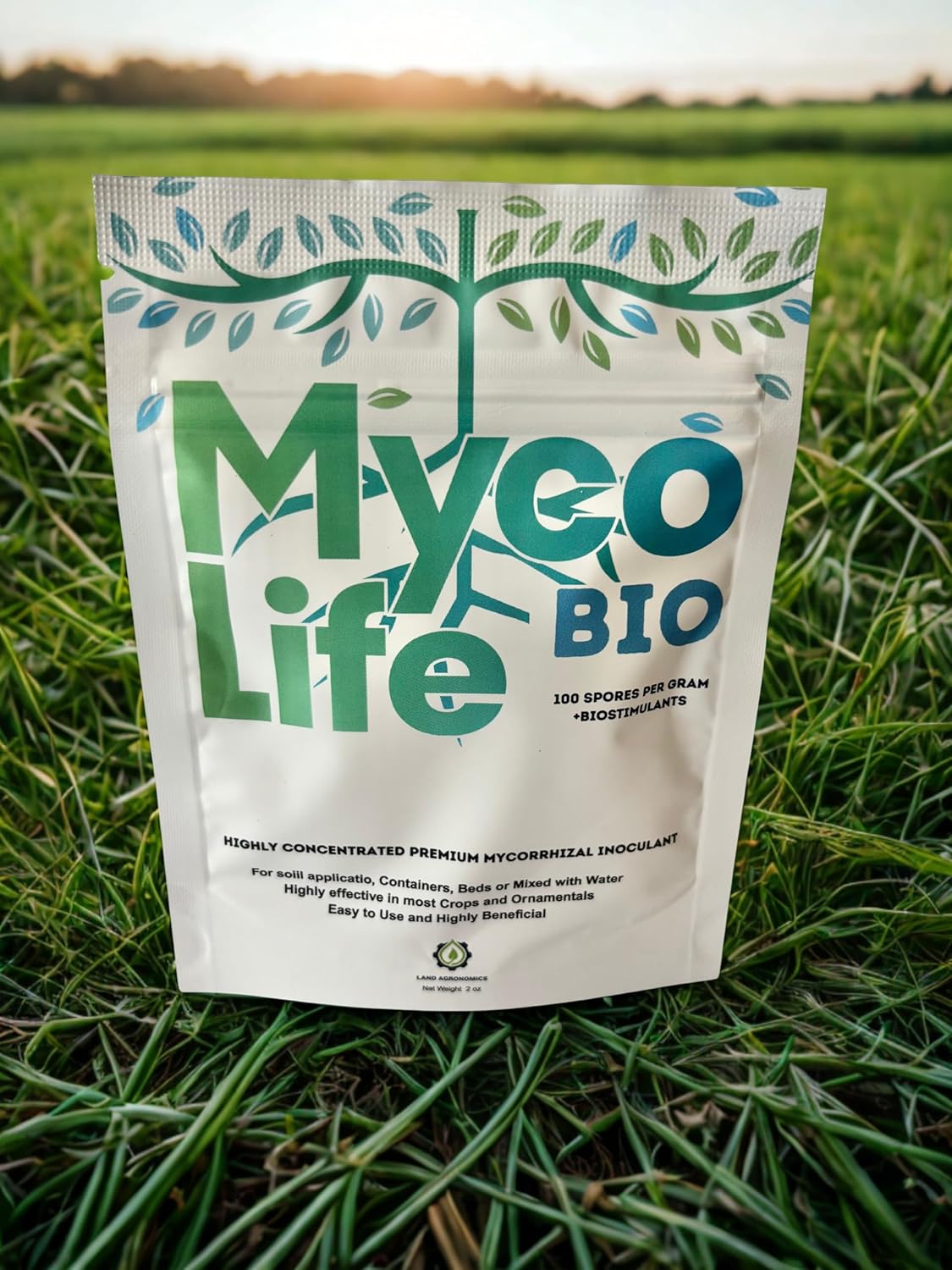 MycoLife Bio Mycorrhizal Inoculant Blend with Biostimulants – 100 Spores/g + Vermicompost for Root Growth & Drought Resistance (4 Ounces)